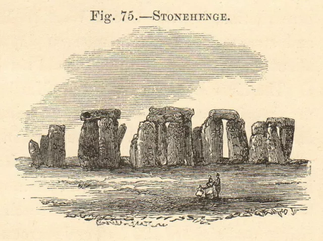 Stonehenge. Wiltshire. SMALL 1885 old antique vintage print picture