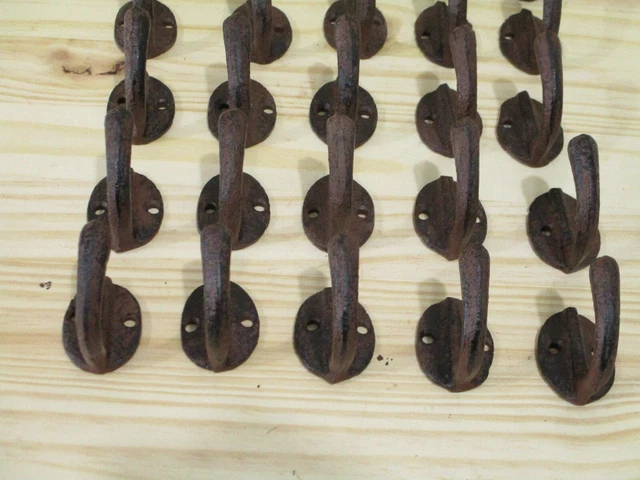 25 Small Rustic Coat Hooks Cast Iron Wall Mount Hat Hook Towel Cap Dog Leash Key 6