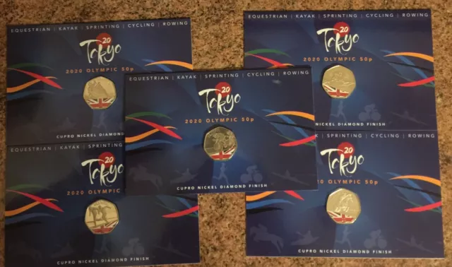 TOKYO OLYMPIC GAMES Limited Edition 5 Coin Set 2021 Coloured BUNC ONLY 750