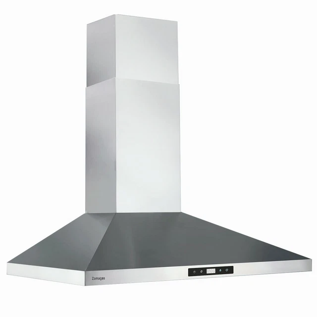 30in 450CFM Stainless Steel Wall Mount Kitchen Range Hood 3 Speed Vent LED