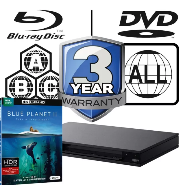 Sony Blu-ray Player UBP-X800M2 All Zone Free Full MultiRegion 4K & Blue Planet 2