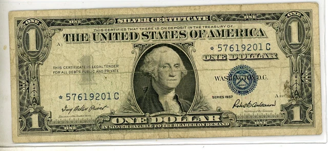 1957 Silver Cert *Star*- 1 Dollar Blue Seal United States Note - 2413