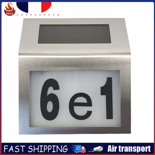 House Number LED Solar Lamp Outdoor House Address Number Door Plate Wall Lights