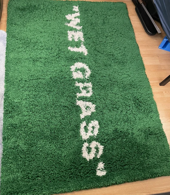 NEW UNOPENED Virgil Abloh x Ikea Markerad Wet Grass Rug Mat Off