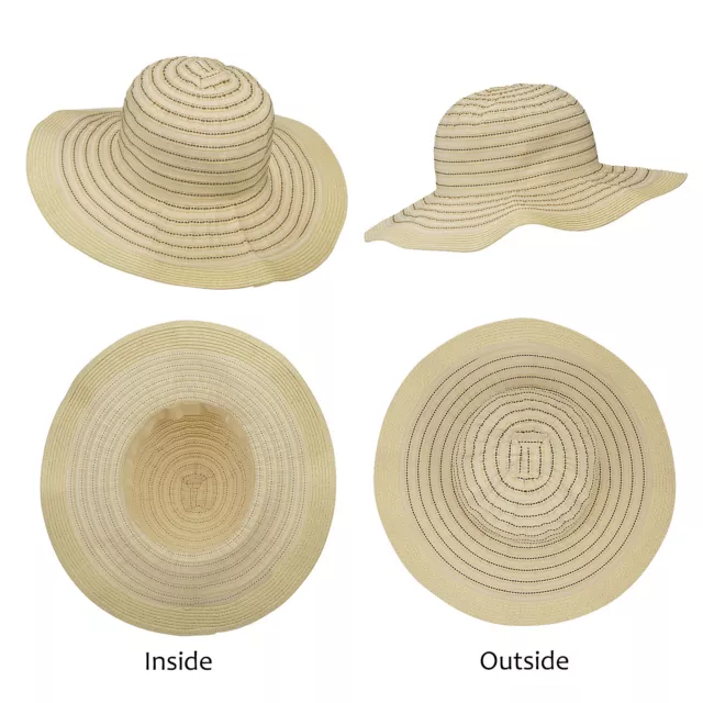 6 x Womens Straw Wide Brim Hat Beach Hats Sun UV Protection Travel Outdoor Caps