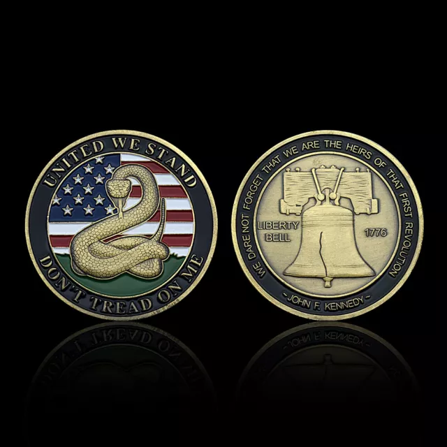 Moneda de Memoria de John F. Kennedy 1776 medalla de bronce serpiente de cascabel americana