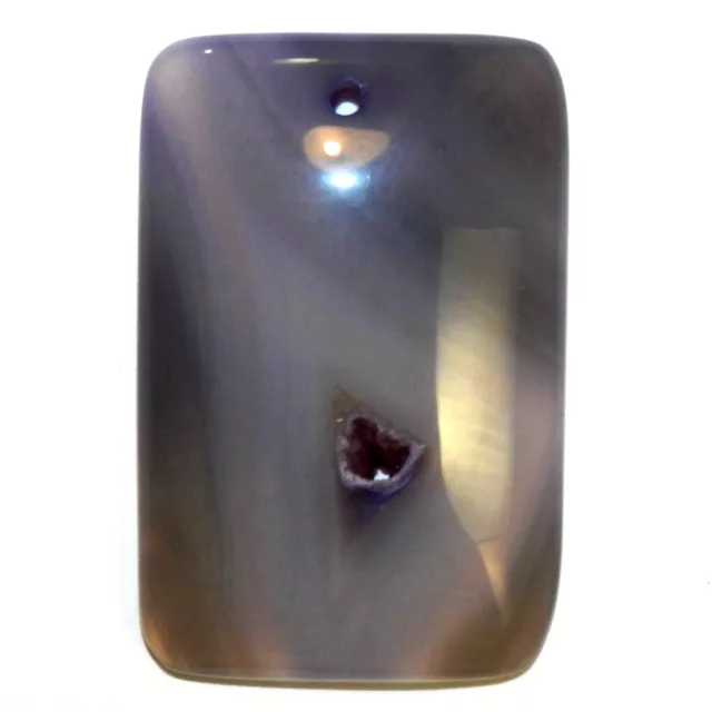 P2678 Purple Drurzy Agate 46mm Flat Rectangle Gemstone Pendant Bead