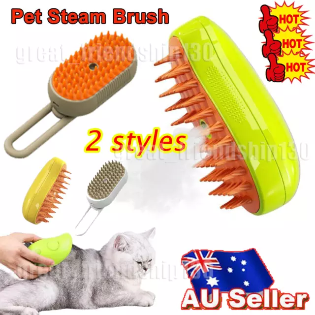 Cat Steam Brush 3 in 1 Self Cleaning Cat Steamy Pet Brush Steamer Brush~