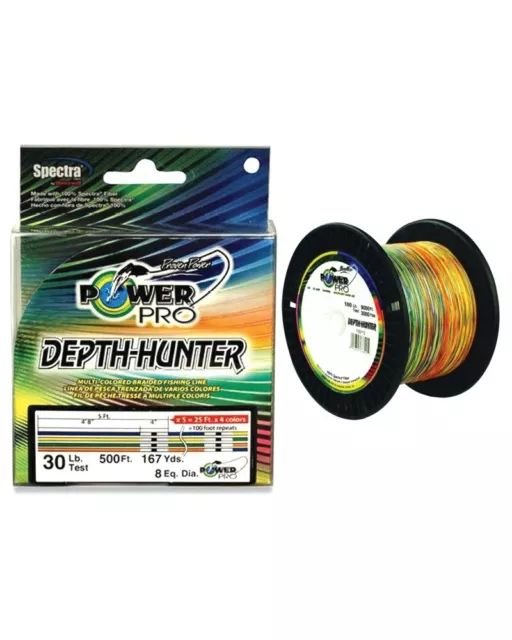 POWER PRO DEPTH-HUNTER Multi Color 150m 0,19mm 13kg Fishing Braided Line  £22.50 - PicClick UK