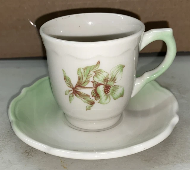 Union Pacific Railroad dining car Desert Flower demitasse cup & saucer Marked