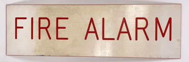 Vintage Store Salvage Commercial Fire Alarm Sign Plastic / Vinyl