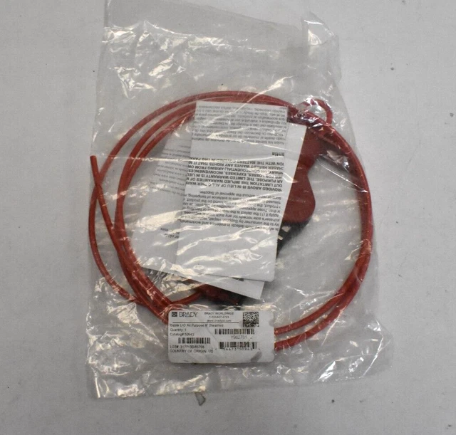 Brady 50943 Y962731 All Purpose Cable Lockout 8' Sheathed Cable Red