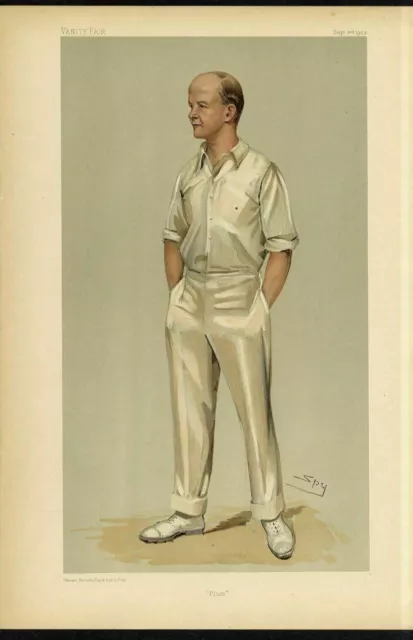 Cricketer Batsman Pelham Warner Vanity Fair English Cricket Sports Caricature