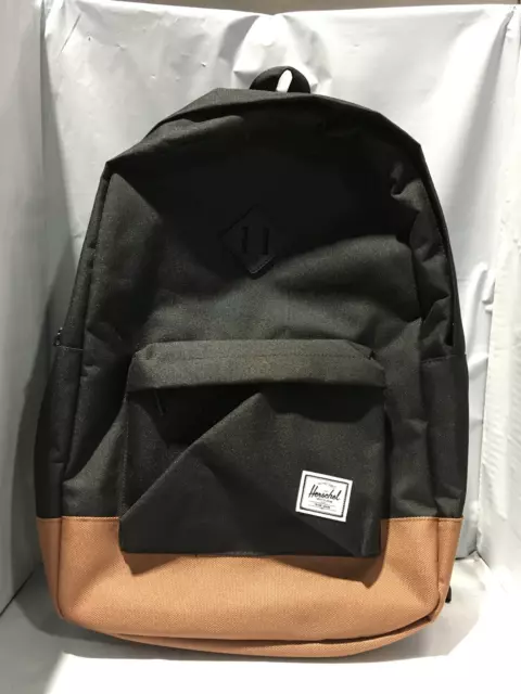 HERSCHEL SUPPLY CO. HERITAGE Unisex Black/Saddle Brown Backpack (21L)