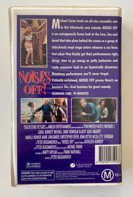NOISES OFF [VHS] Touchstone Video Big Box Ex-Rental Clamshell 1992 $22. ...