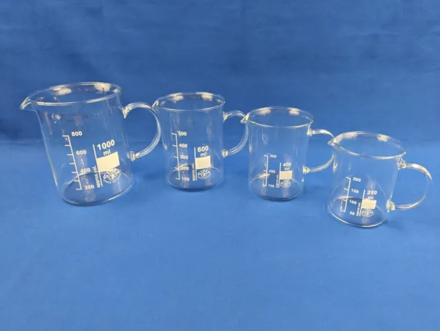 Becherglas mit Henkel Griff Simax 250 mL – 1000 mL Laborglas Laborzubehör Neu