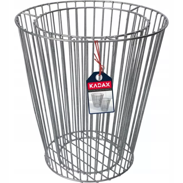 KADAX Cesta Macetero de Gaviones Redonda de Acero Galvanizado 41cm