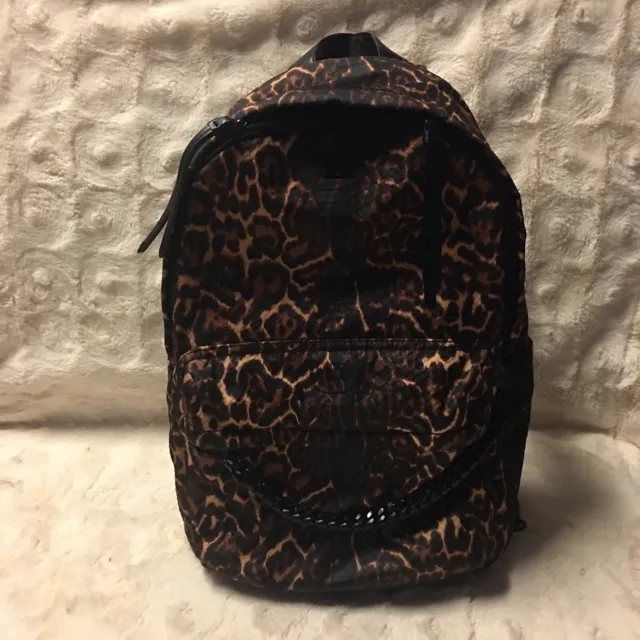 Victorias Secret Cheetah Backpack With Black Chain
