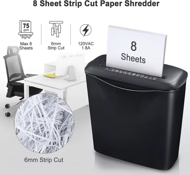 8-Sheet Paper Shredder Destroy CREDIT CARD, CD Business Office Home HEAVY DUTY