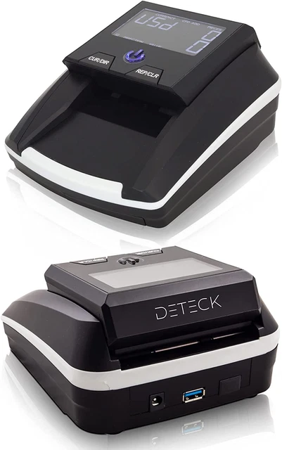 Portable Counterfeit Bill Detector Machine, Automatic 4-Way Direction USD & Euro