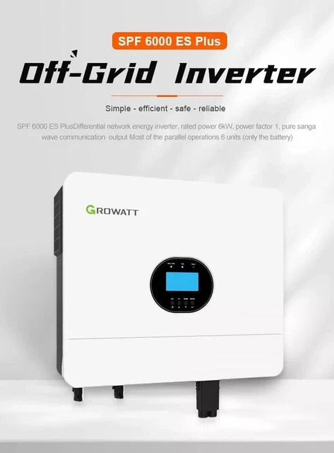 GROWATT INVERTER SPF 6000 ES Plus Single Phase 6000W Off Grid Inverter ...