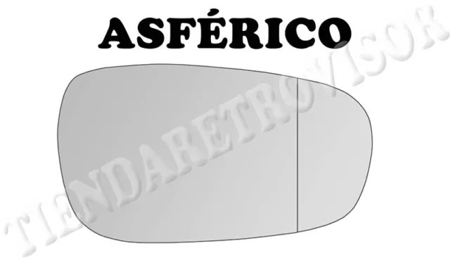 CRISTAL RETROVISOR PARA PEUGEOT 607 ASFERICO Derecho(Copiloto)