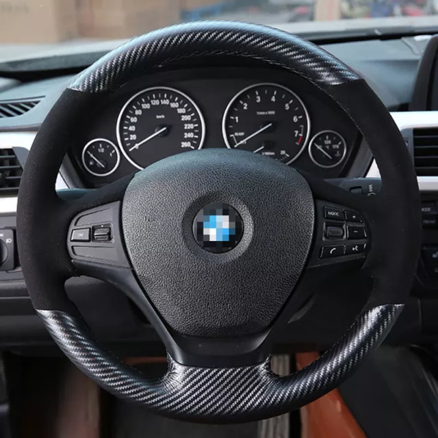 Hand sewing Top Leather Carbon Fiber Steering Wheel Cover For BMW F20 F30