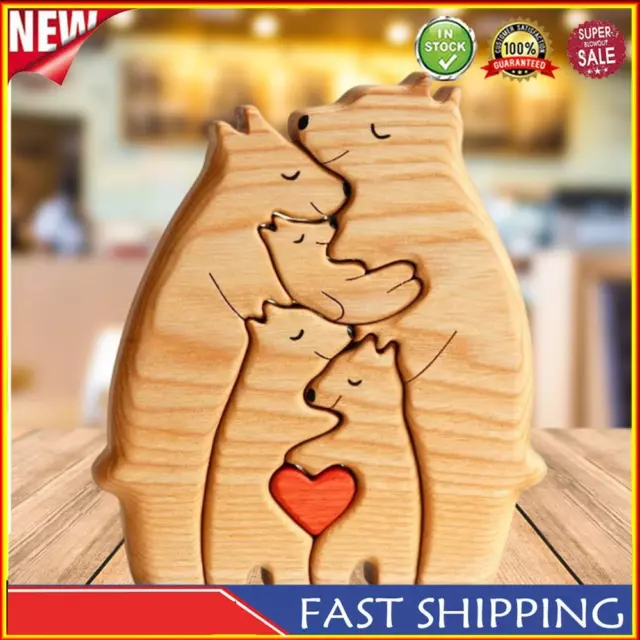 Wooden Family Puzzle Bears Wooden Bear Puzzle Cute for Kids 3 Years Old and Up