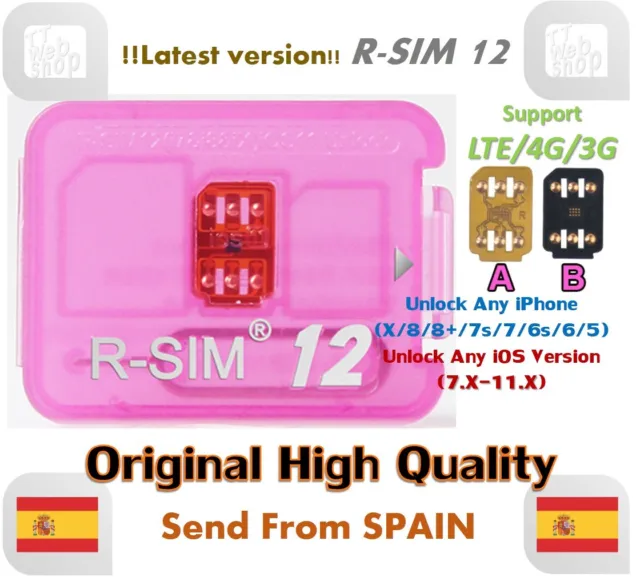 R-SIM12 LTE 4G Nano Unlock Card for iPhone X/8/7/6/5 IOS11.x RSIM R-SIM 12