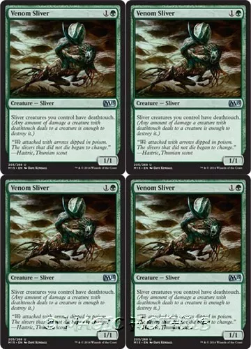 MTG - 4x VENOM SLIVER - M15/Core Set 2015 (U)