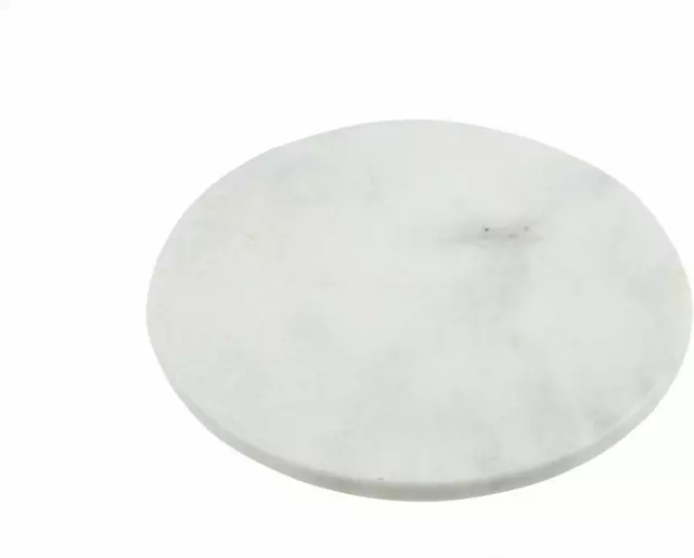 White Marble Chapati Board Round Large Marble Rolling Roti Board 28cm Serving
