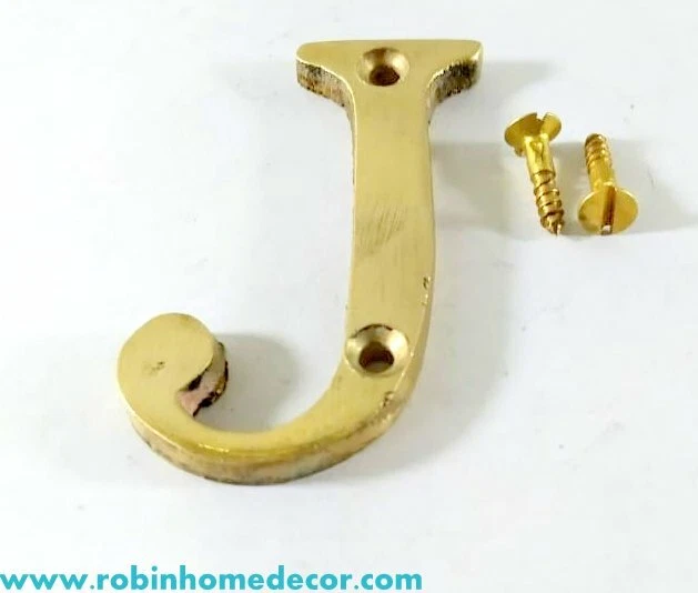 50MM (2Inch)Brass Home 26 Brass Polish Gold Alphabet Letters A to Z With Screws