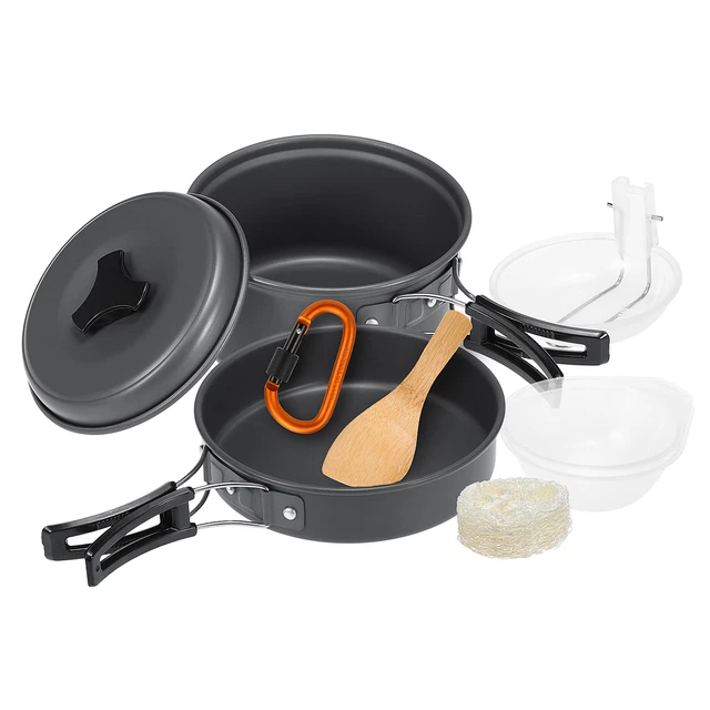 10 Stück Camping Kochgeschirr Mess Kit Kochset  Kochgerät Topf K1K1