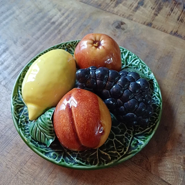 ANCIENNE COUPE A FRUIT FAIENCE signée H.BEQUET QUAREGNON EUR 29,99