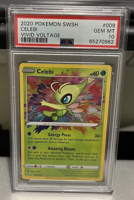 PSA 10 Celebi SWSH Vivid Voltage Amazing Rare 009/185 Pokemon
