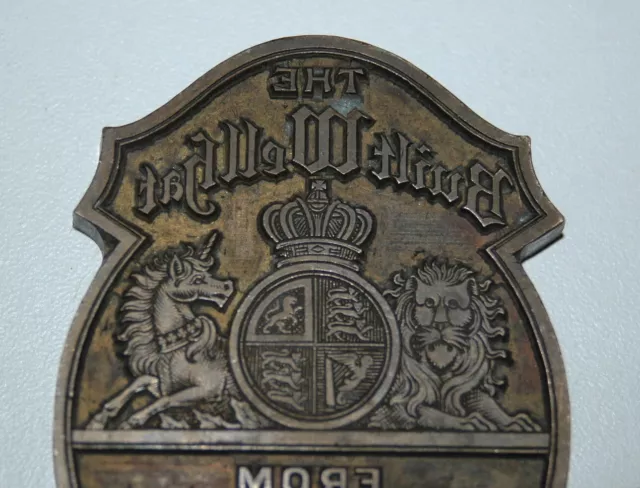 alte Bronze Siegel Druckplatte Wappen Löwe Einhorn The Built Wellhat.. Petschaft 2