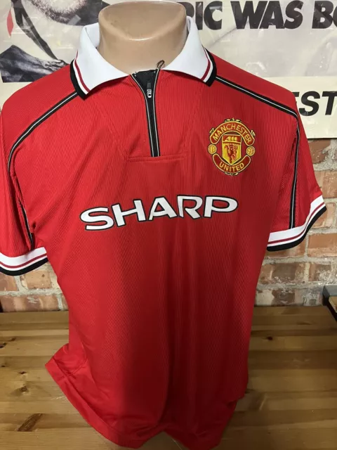 Treble Repro Manchester United Man Utd Home Football Shirt Adult Xl Old Trafford