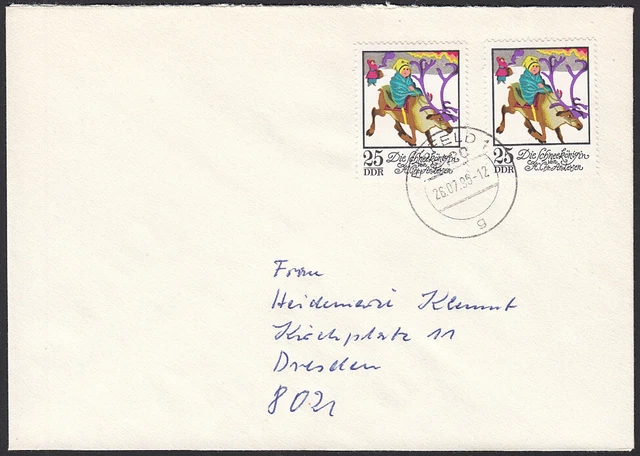 DDR Nr. 1805 MeF (aus Klbg. 1801-1806) auf Brief ab Eisfeld