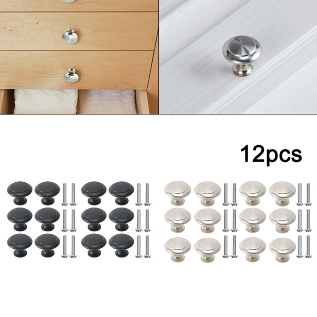 Pack de 12 poignées de porte de cuisine modernes en acier inoxydable minimalist