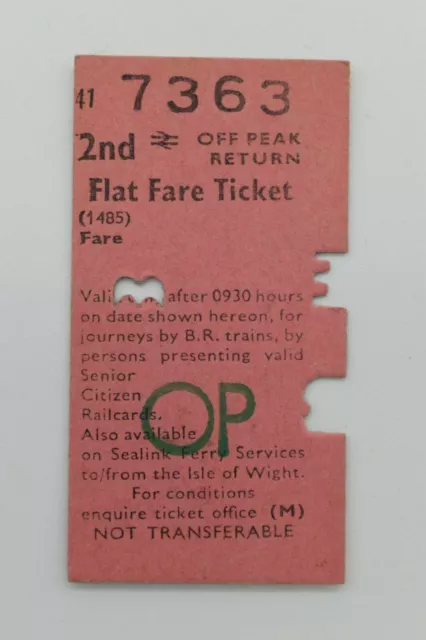 British Railway Ticket 7363 Flat Fare Ticket 27 NOV 1980