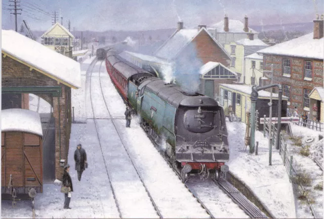 34040 West Country Southern Railway BR Engine Steam Train Christmas Xmas Card