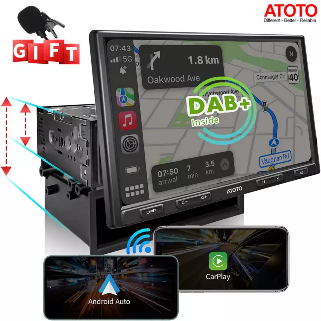 ATOTO F7 Autoradio Bluetooth 10.1 Zoll mit DBA+ Wireless CarPlay & Android Auto