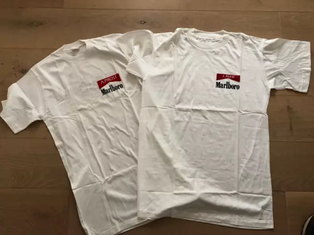 Lot : Véritable  T- Shirt - Alain Prost / Jean Alesi - Ferrari F1 Marlboro