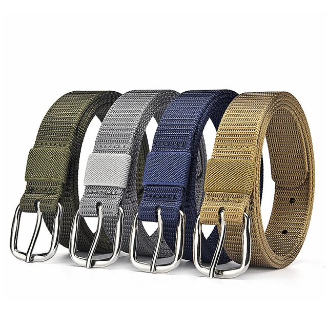 Nylon Canvas Breathable Military Tactical Men Waist Belt With Metal Buckle+