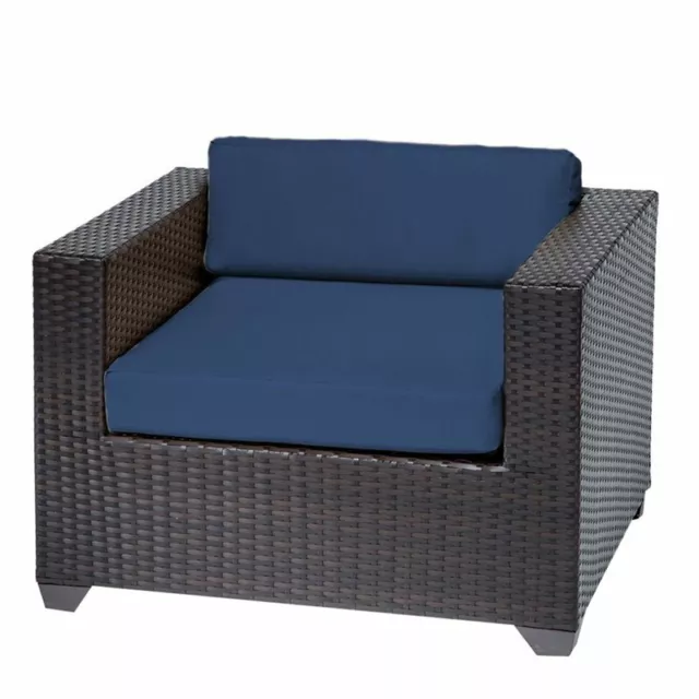 TKC Belle Patio Wicker Club Chair in Navy