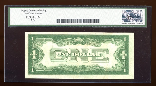 DBR 1928-A $1 Silver Funnyback Fr. 1601 TA Block Legacy 30 Serial T36722532A 2
