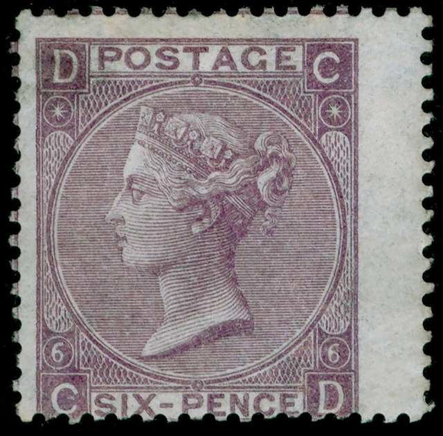 GB QV SG96, SCARCE 6d DEEP lilac plate 6 WMK EMBLEMS, M MINT. Cat £3800. CD