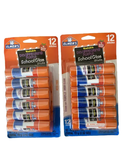 Elmer's Disappearing Purple School Glue Sticks - 12 count