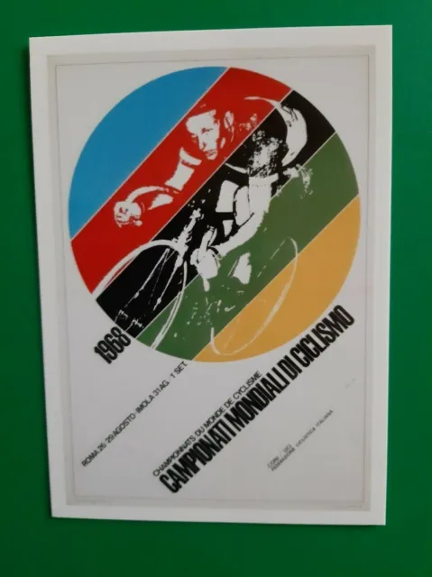 CYCLISME carte  logo CHAMPIONNATS DU MONDE DE CYCLISME 1968 IMOLA ROMA