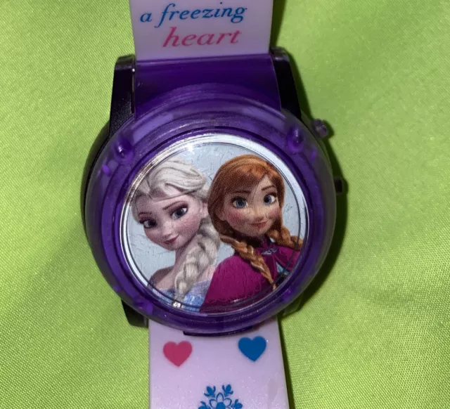 Disney Frozen Elsa Anna Musical Wrist Watch For Kids Digital LIGHTS UP! EXC COND